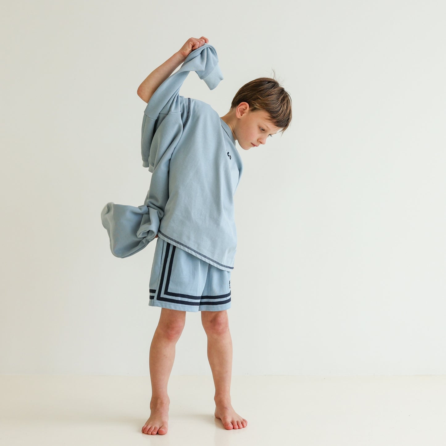 Children’s organic cotton OG Sweatshirt in Seafoam by OLLE, with French terry fabric, relaxed fit, and premium rib trims