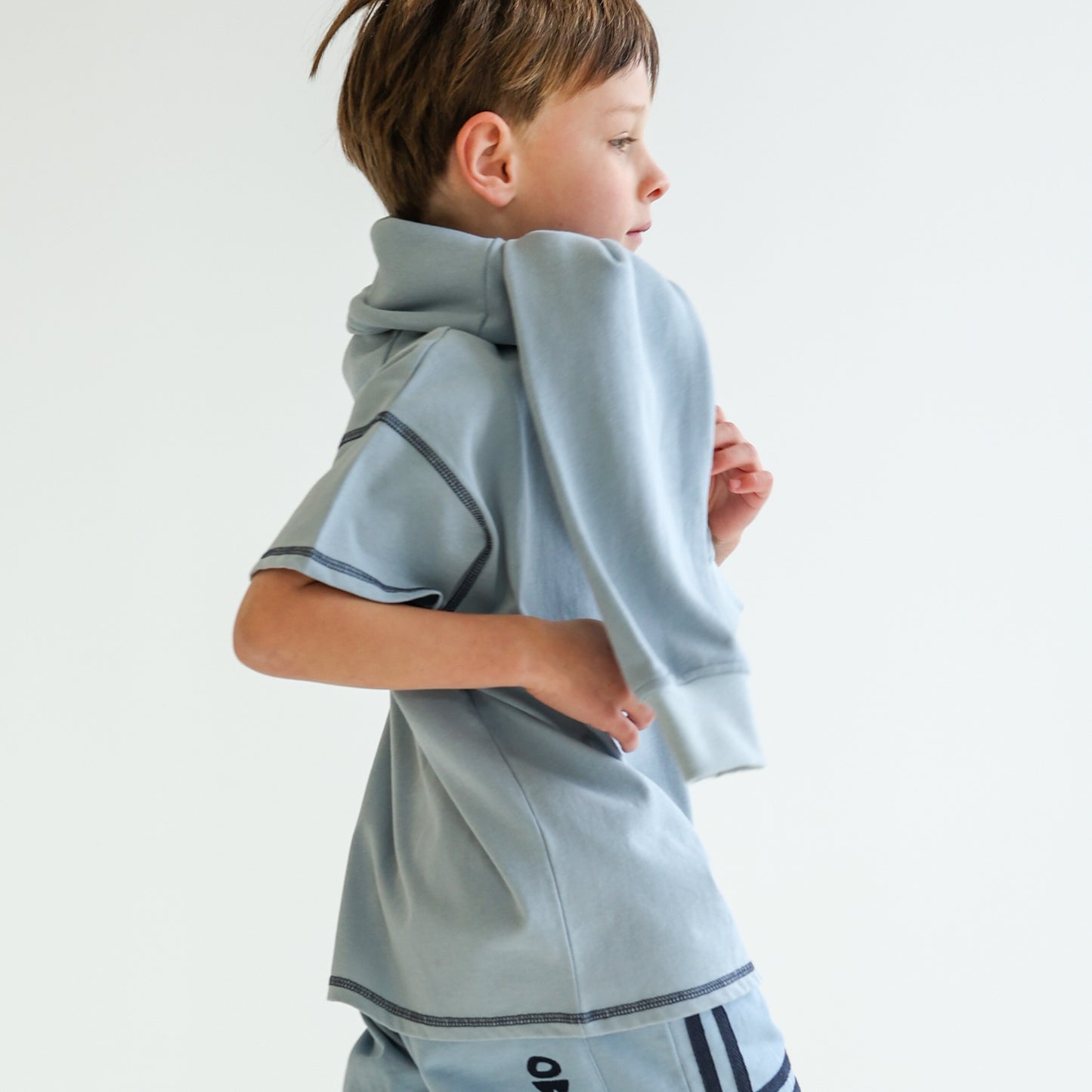 Children’s organic cotton OG Sweatshirt in Seafoam by OLLE, with French terry fabric, relaxed fit, and premium rib trims