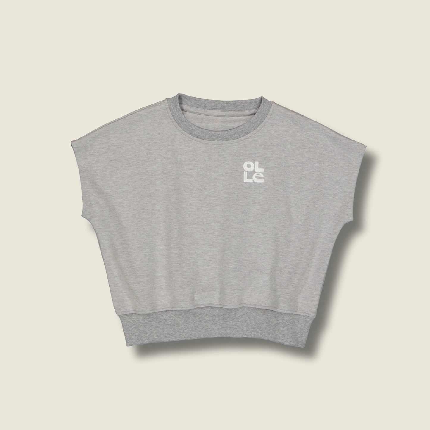 Organic cotton interlock tank grey marle