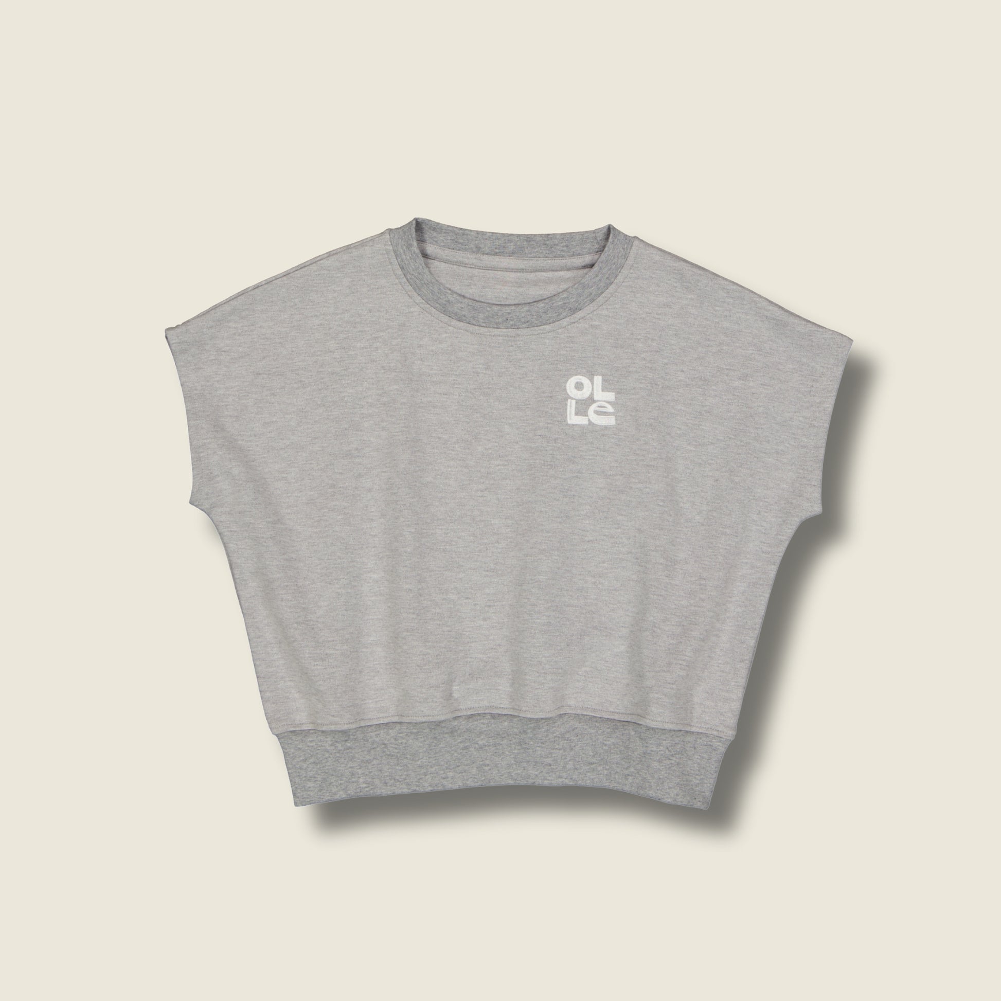 Organic cotton interlock tank grey marle