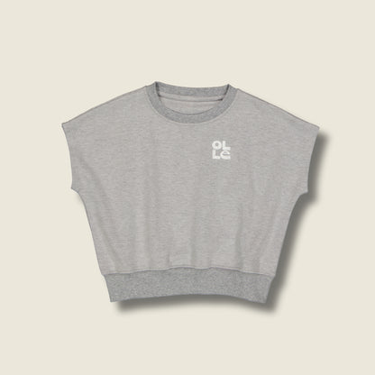 Organic cotton interlock tank grey marle