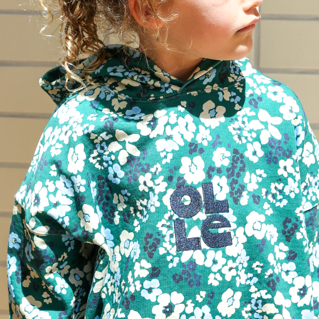 botanic camo organic cotton fleece hoodie