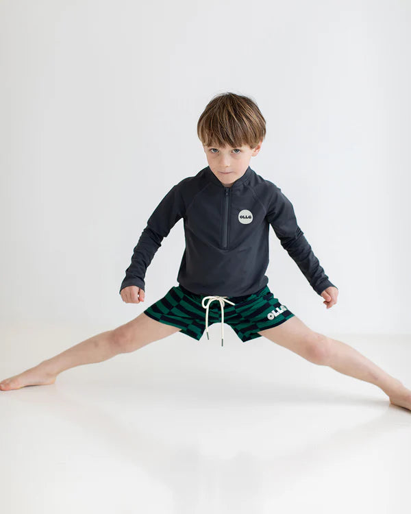 OLLE LS RASH VEST - Blue Charcoal